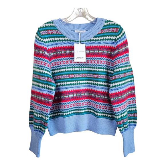Free Assembly Sweaters - FREE ASSEMBLY Women's M Nordic Sweater Multicolor Recycled Poly & Wool 38" NEW